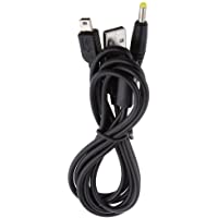 2in 1 USB Cable de Carga de Datos Cargador para Sony PSP 1000 2000 3000 Negro